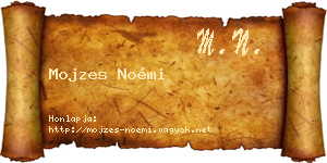 Mojzes Noémi névjegykártya